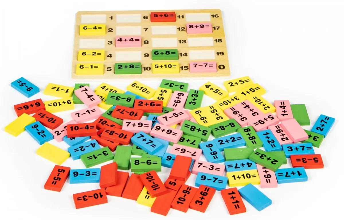 Dřevěná stavebnice s tabulí Matematika EcoToys