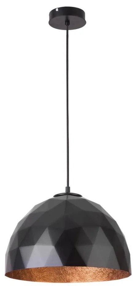 Sigma Lustr na lanku DIAMENT 1xE27/60W/230V pr. 35 cm černá/měděná SI0024