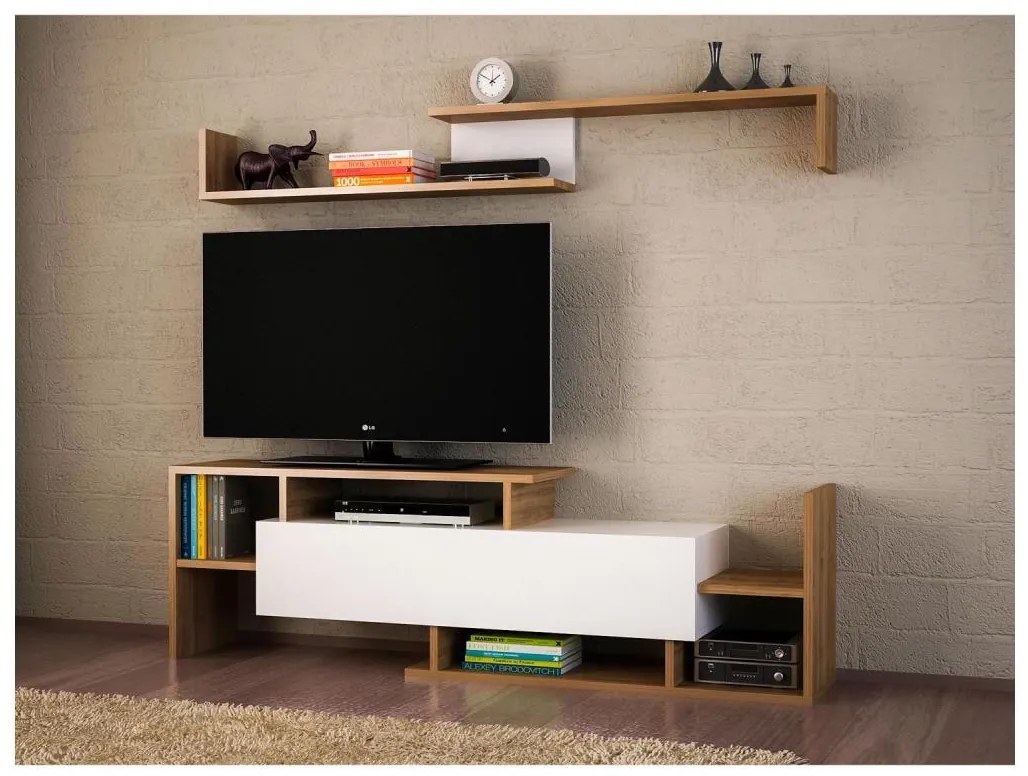 Asir Obývací stěna DREAM hnědá/bílá AS0919