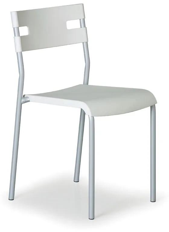 Plastová jídelní židle LINDY, bílá