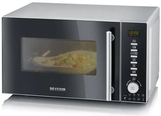 Mikrovlnná trouba Severin MW 7773 / 800 W / 20 l / gril / horký vzduch / digitální displej / černá