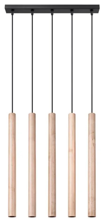 Sollux Sollux SL.1269 - Lustr na lanku PASTELO 5xG9/8W/230V dřevo SLX0992