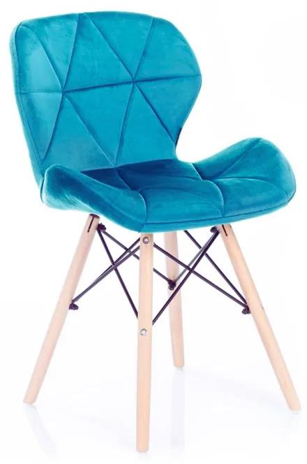 Světle modrá židle SILLA VELVET