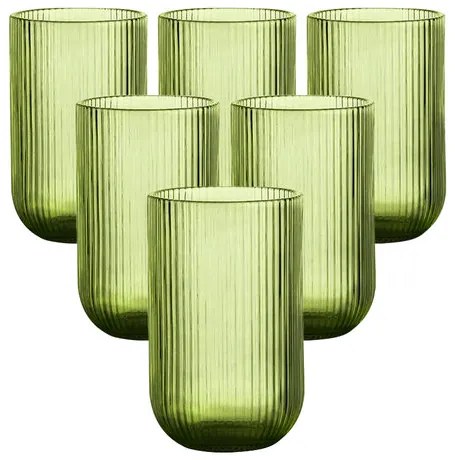 Altom Sklenice Selena Green, 430 ml, sada 6 ks