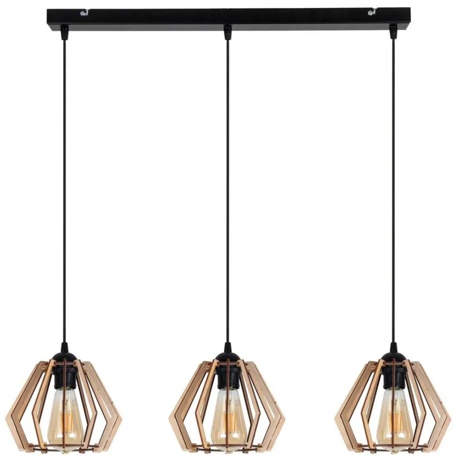 Belis Lustr na lanku BERGO 3xE27/60W/230V černá BE0503