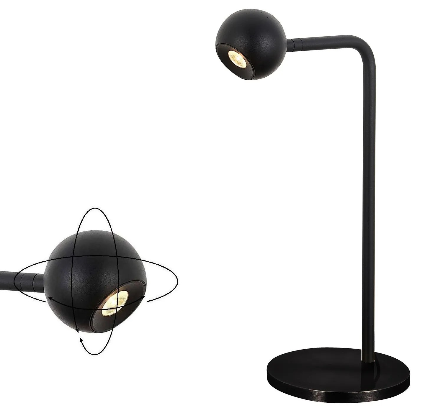 Mantra 7510 Eyes, černá stolní lampa s otočnou hlavou LED 6W 3000K, výška 38cm Biano.cz