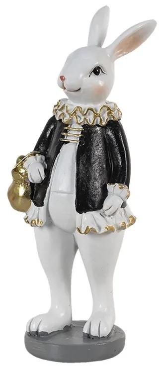 Dekorace králík v černém kabátku - 5*5*15 cm