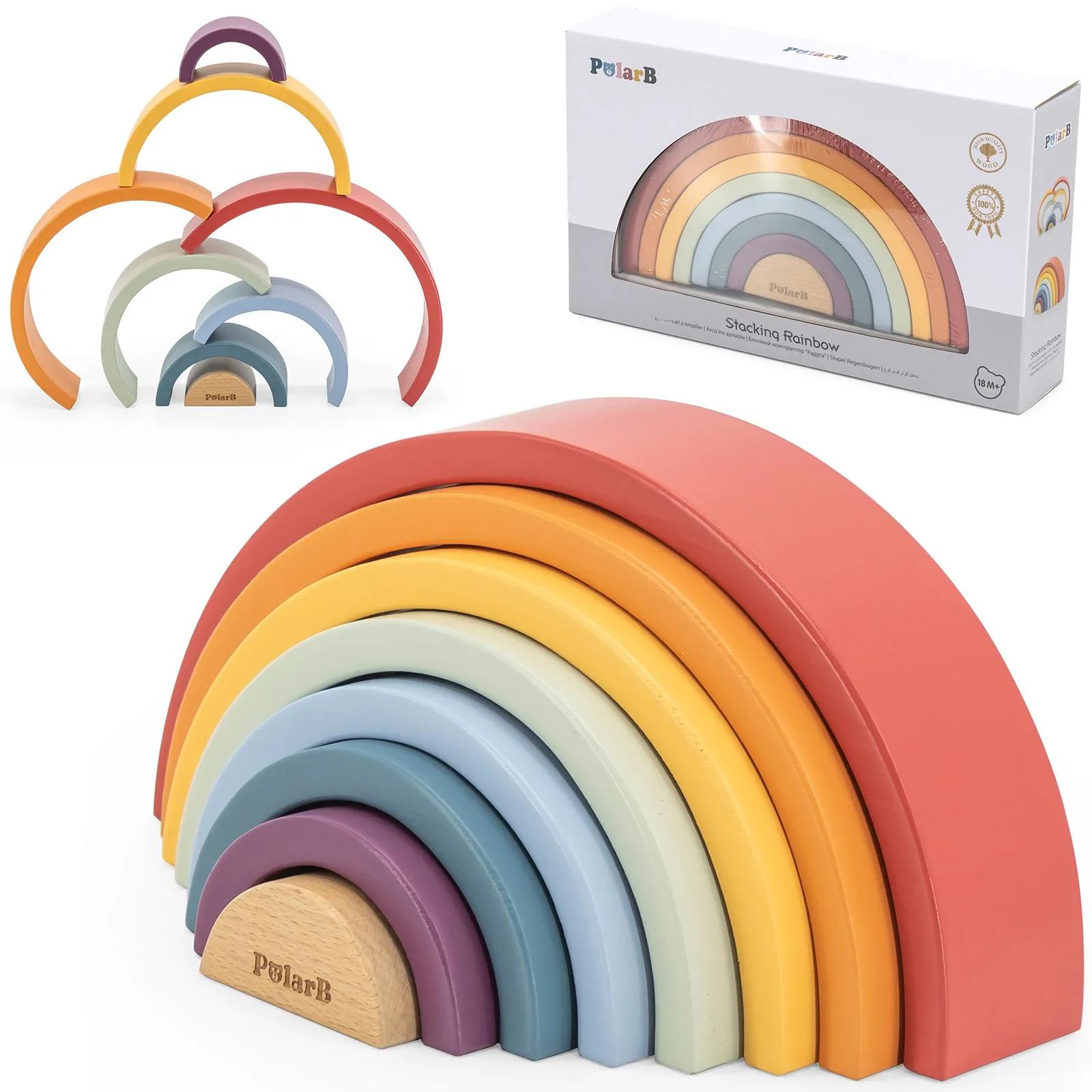 Dřevěné Montessori duhové puzzle VIGA PolarB