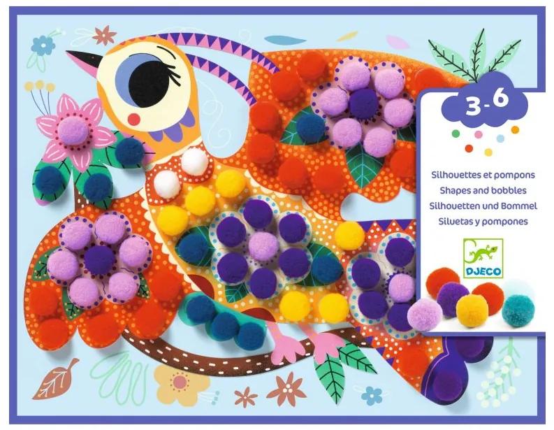 DJECO Koláže s bambulkami Ptáci