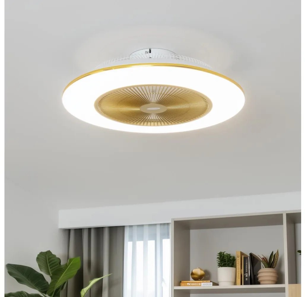 Brilagi Brilagi - LED Stmívatelné svítidlo s ventilátorem AURA LED/38W/230V zlatá + DO BG0375 Brilagi Brilagi - LED Stmívatelné svítidlo s ventilátorem AURA LED/38W/230V zlatá + DO BG0375