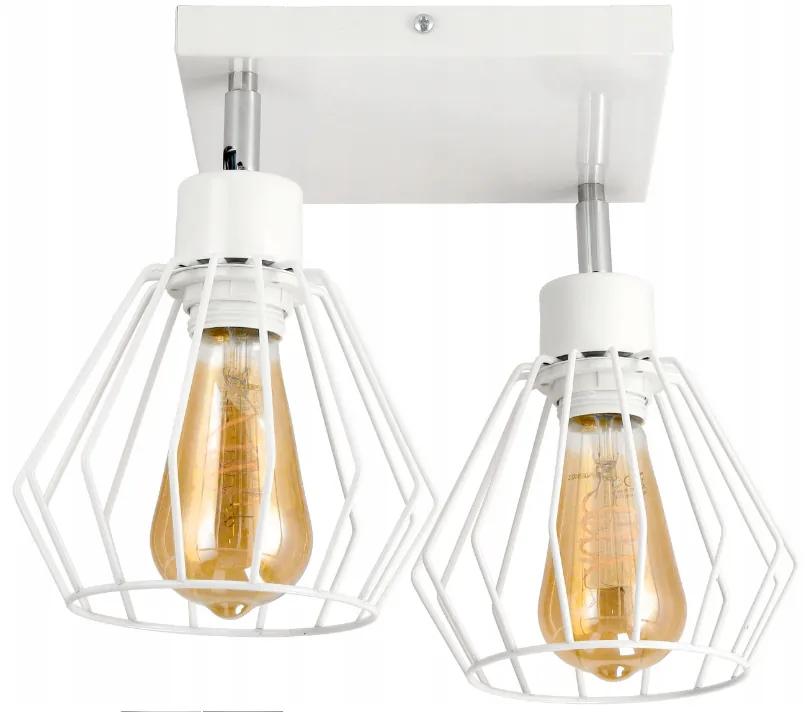 BERGE LED stropní čtvercové svítidlo - 2xE27 - DIAMENT WHITE BERGE LED stropní čtvercové svítidlo - 2xE27 - DIAMENT WHITE