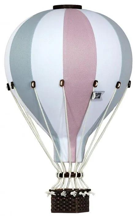 Dekorační balón růžová/šedozelená - L-50cm x 30cm