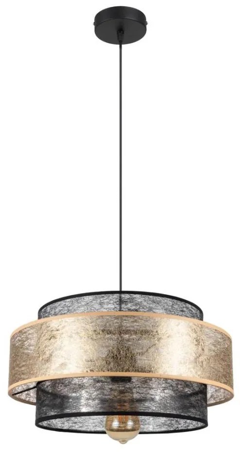 Belis Lustr na lanku GABI 1xE27/60W/230V zlatá/černá pr. 40 cm BE0802