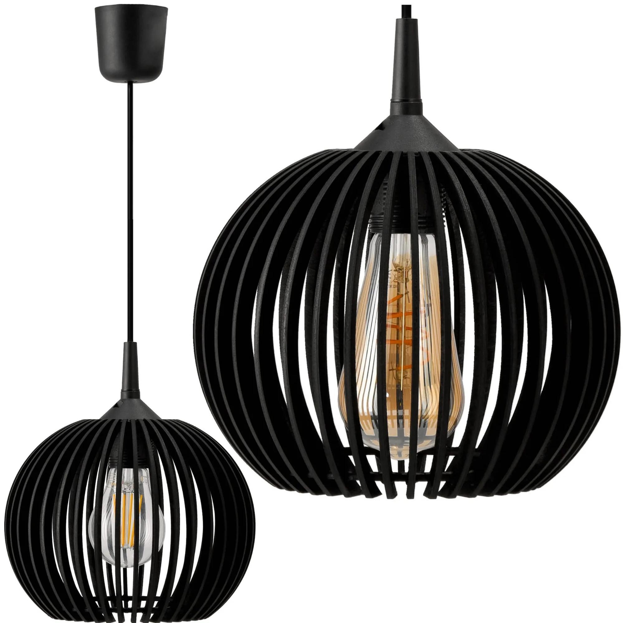 BERGE LED závěsná lampa 1x E27 černá LUCA05-B