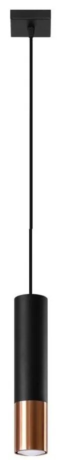 Sollux Sollux SL.0946 - Lustr na lanku LOOPEZ 1xGU10/10W/230V černá/měď SLX0749