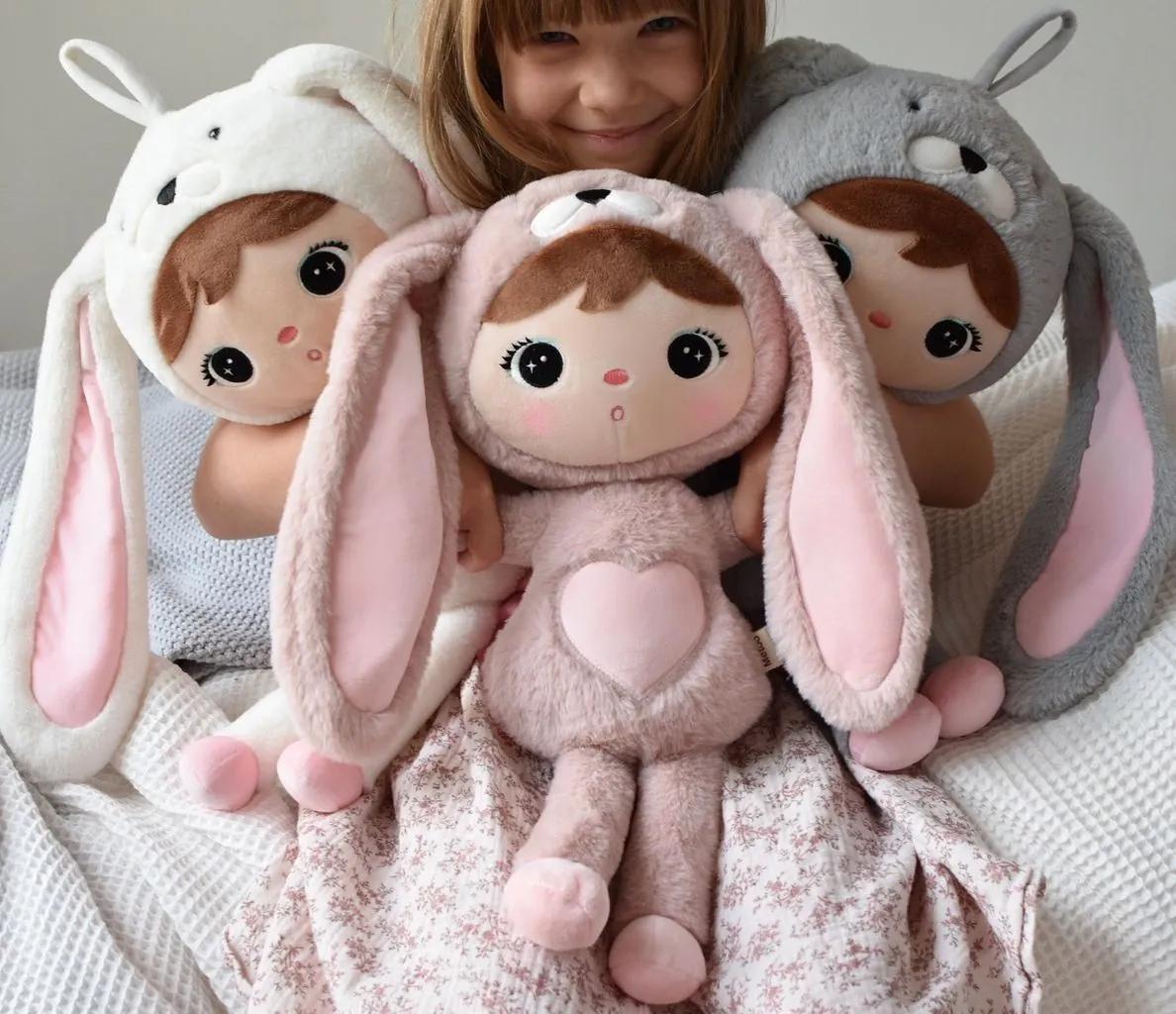 Panenka králík růžový se jménem Klaudinka 50 cm