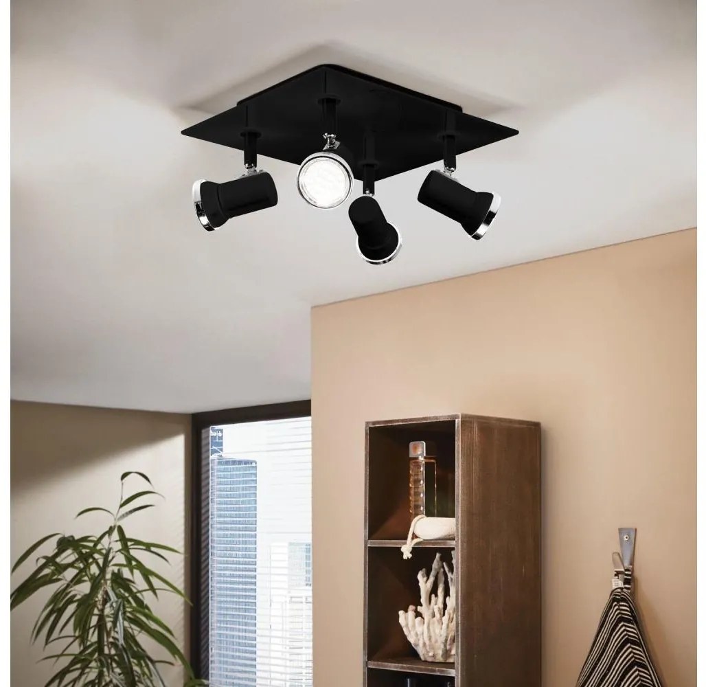 Eglo Eglo 780428 - LED Koupelnové bodové svítidlo BABILONE 4xGU10/3W/230V IP44 černá EG780428