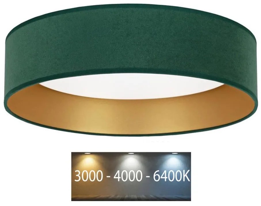 Brilagi Brilagi - LED Stropní svítidlo VELVET LED/24W/230V 3000/4000/6400K zelená/zlatá BG0273 Brilagi Brilagi - LED Stropní svítidlo VELVET LED/24W/230V 3000/4000/6400K zelená/zlatá BG0273