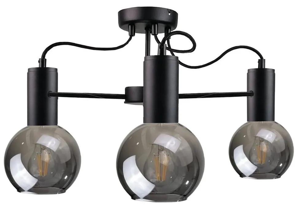 Namat Lustr na tyči LIVA 3xE27/60W/230V černá NA0259