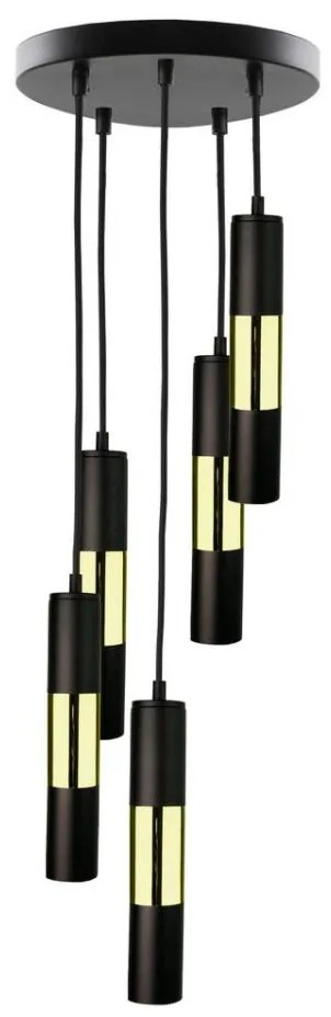 Namat Lustr na lanku MAGNUMA 5xGU10/50W/230V černá/zlatá NA0275