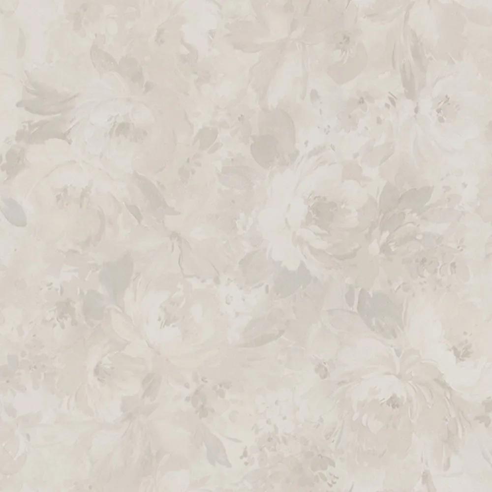 Béžová vliesová tapeta na zeď květiny, Z66860, Satin Flowers, Zambaiti Parati
