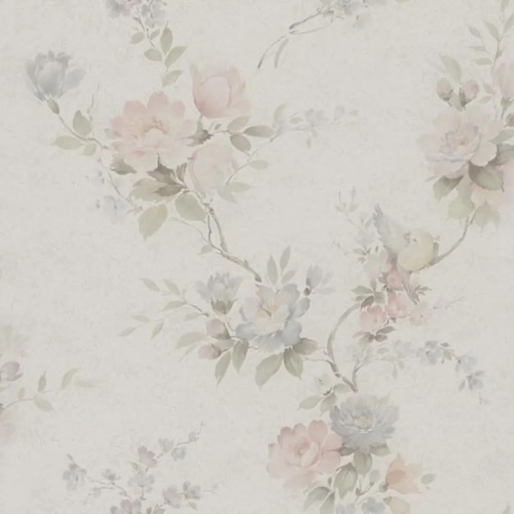 Béžová vliesová tapeta na zeď květiny, Z66857, Satin Flowers, Zambaiti Parati