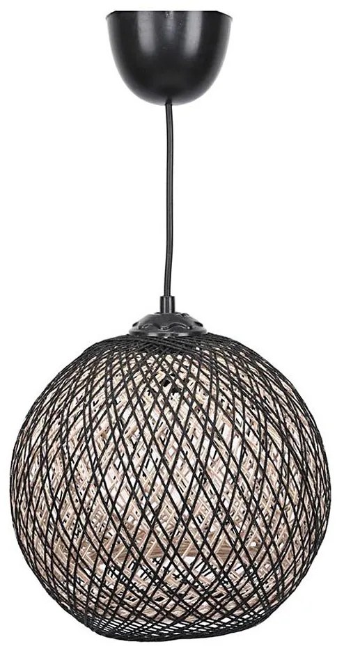Asir Lustr na lanku JUTE 1xE27/60W/230V černá AS0356