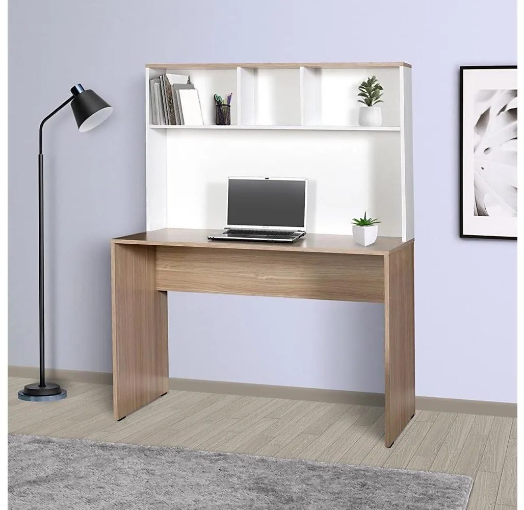 Adore Furniture Pracovní stůl 149x110 cm bílá/hnědá AD0023