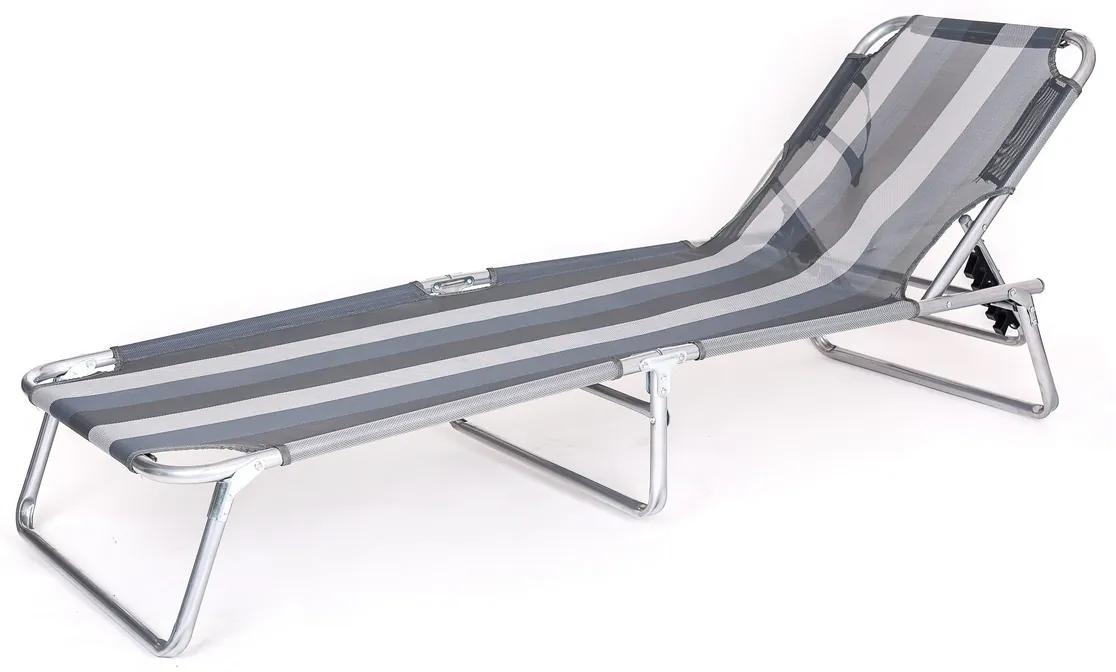 HAPPY GREEN Lehátko plážové ATHINA antracit pruh