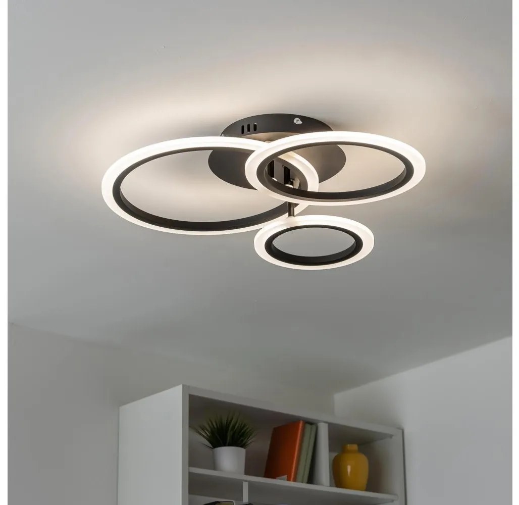 Brilagi Brilagi-LED Stmívatelný přisazený lustr ORBITS LED/40W/230V 3000-6500K černá +DO BG0785 Brilagi Brilagi-LED Stmívatelný přisazený lustr ORBITS LED/40W/230V 3000-6500K černá +DO BG0785