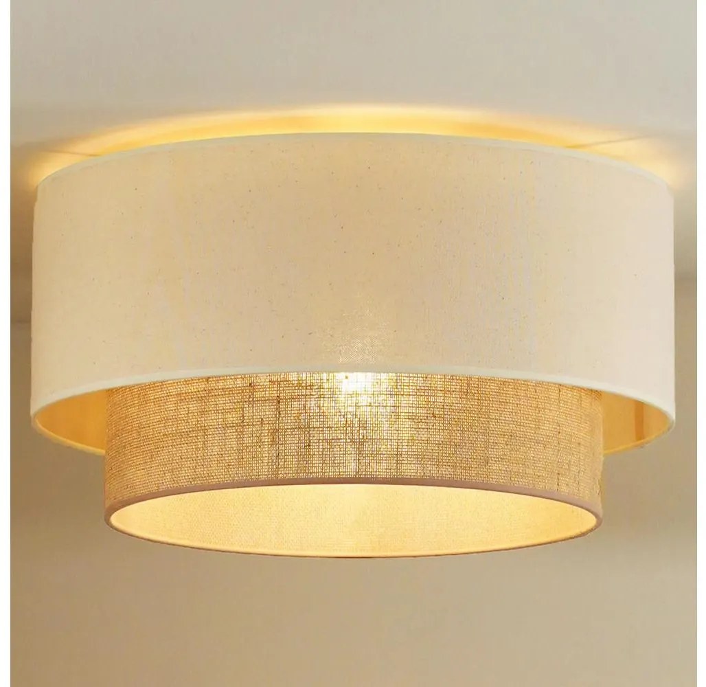 Duolla Duolla - Stropní svítidlo BOHO 1xE27/15W/230V pr. 45 cm béžová/hnědá DU89644