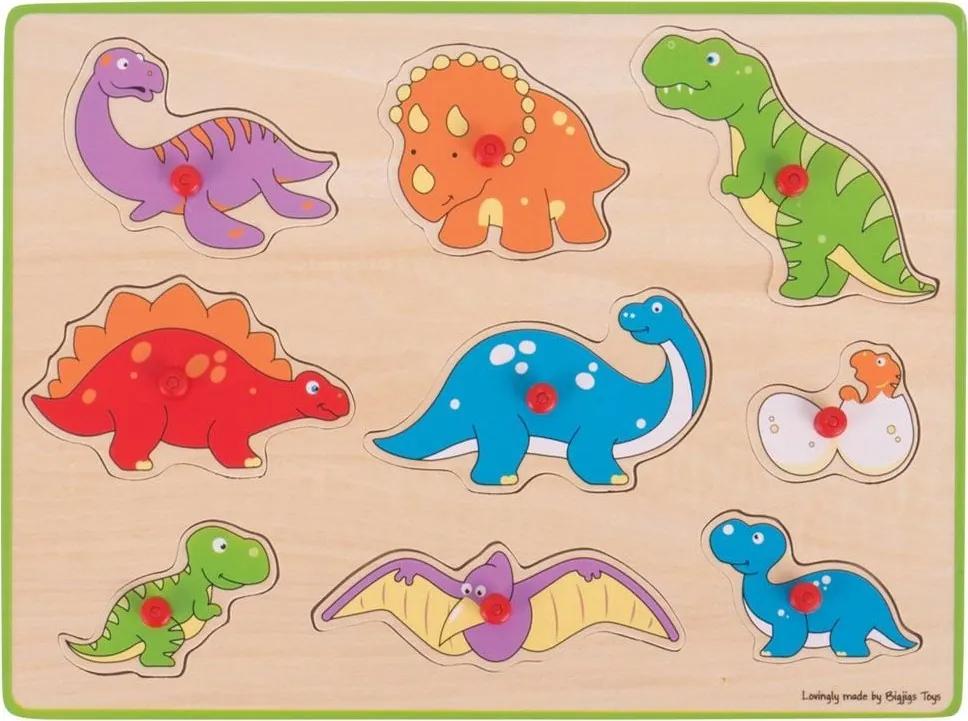 Vkládací puzzle DINO vícebarevné