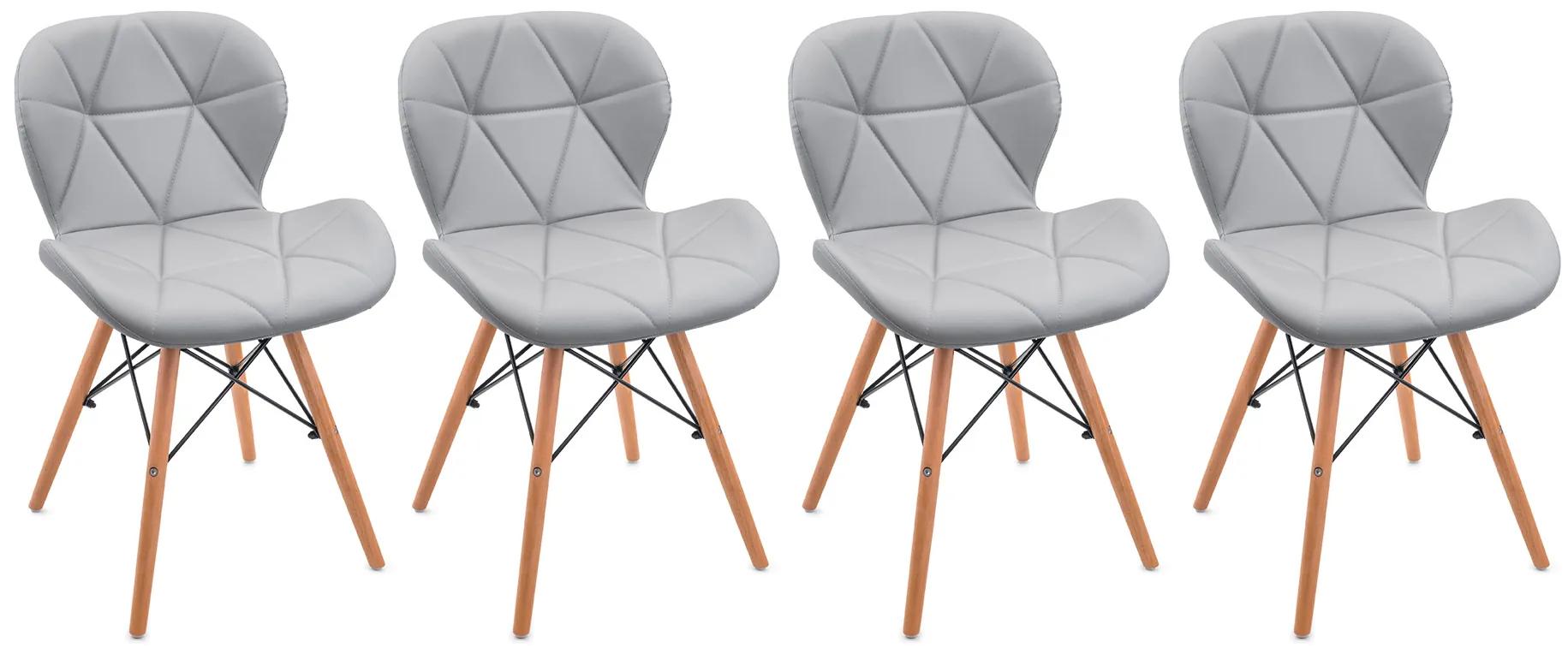 Bestent Jídelní židle 4ks kožená Light Grey