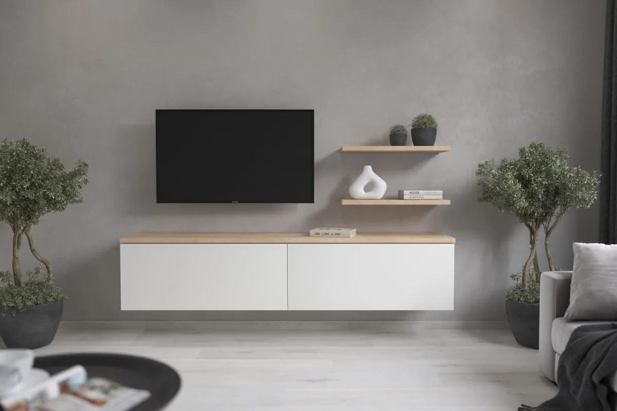 Nábytek do obývacího pokoje Naturel Tamara 180x38 cm Alpská bílá 332.BASICOB180