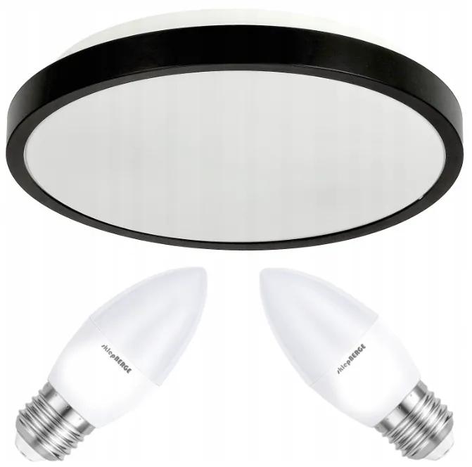 BERGE Stropní LED svítidlo LARI-R BLACK - 2xE27 IP20 + 2x E27 10W svíčka - teplá bílá BERGE Stropní LED svítidlo LARI-R BLACK - 2xE27 IP20 + 2x E27 10W svíčka - teplá bílá