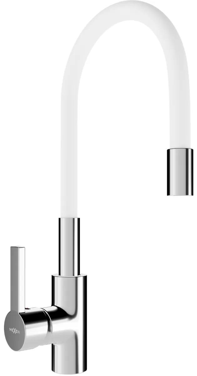 Dřezová baterie Mexen Flex chrom/bílá