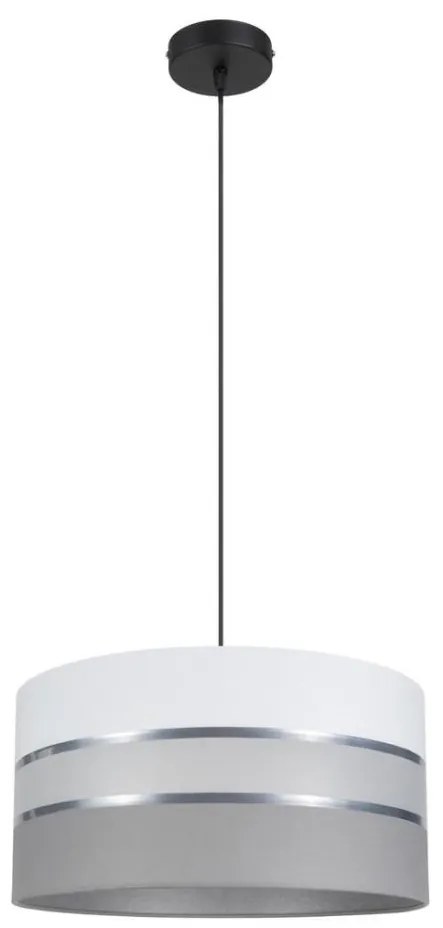 Belis Lustr na lanku CORAL 1xE27/60W/230V pr. 40 cm bílá/šedá BE0635