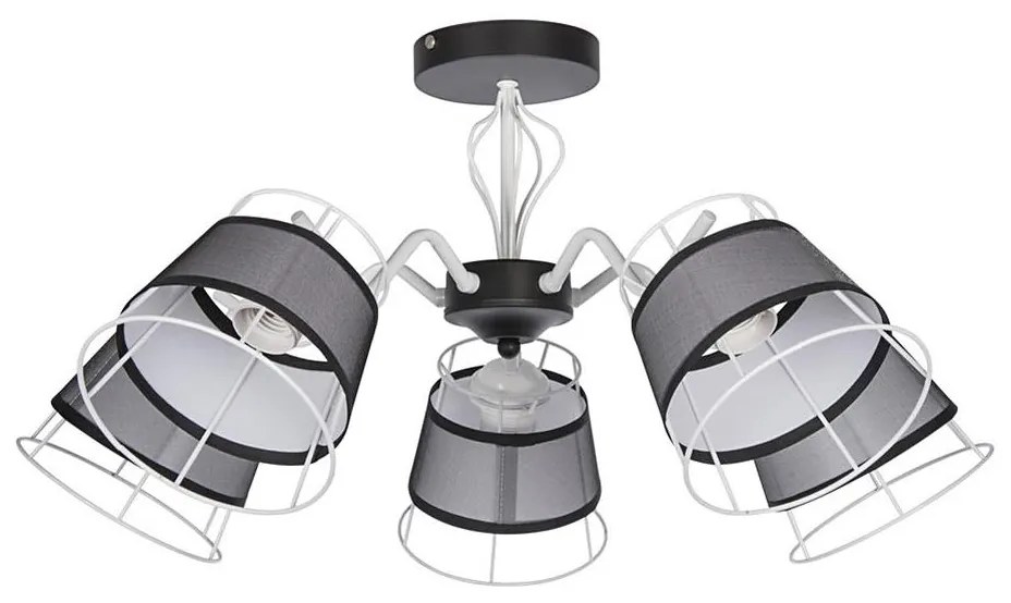 Venti Lustr na tyči 5xE27/60W/230V bílá/černá VE0124