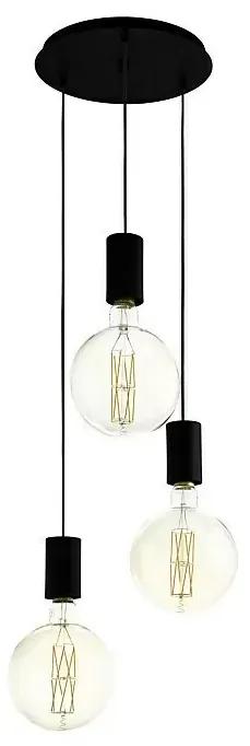 Závěsné svítidlo Eglo Pozueta / E27 / 40 W / IP20 / ocel / černá