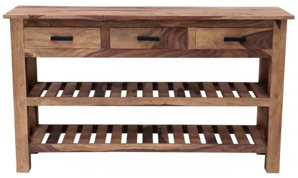 Indický nábytek - Konzolový stůl Rami 130x76x35 z indického masivu palisandr Světle medová