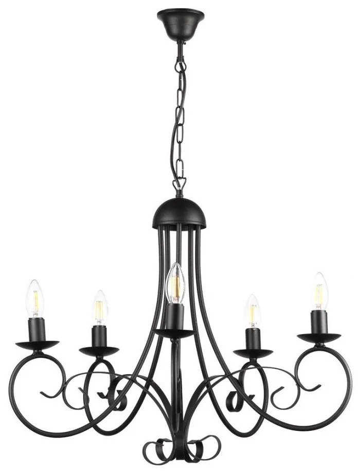 ONLI ONLI - Lustr na řetězu POMPEI 5xE14/6W/320V černá OL0151