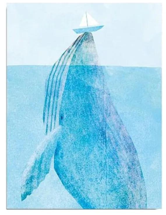 Nástěnný obraz na plátně Whale, 30 x 40 cm