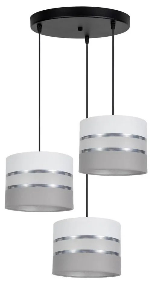 Belis Lustr na lanku CORAL 3xE27/60W/230V bílá/šedá BE0639