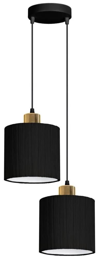 Belis Lustr na lanku BIZO 2xE27/60W/230V černá/zlatá BE0567