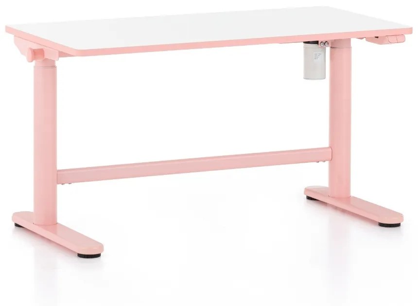 Výškově nastavitelný stůl OfficeTech Kids, 100 x 50 cm, bílá / růžová dětské psací stoly od výrobce Jurek Výškově nastavitelný stůl OfficeTech Kids, 100 x 50 cm, bílá / růžová