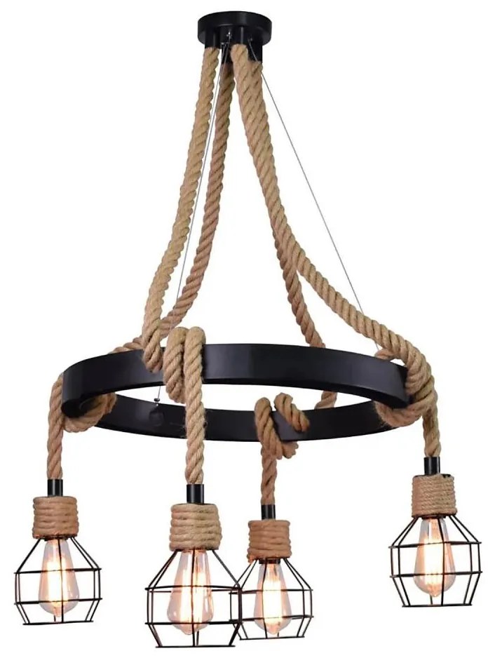 Polux Lustr na lanku ROPE ALEGRA 4xE27/10W/230V SA1202