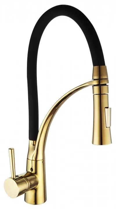 Feel ASTER gold+black Dřezová baterie se sprškou 8595703832581