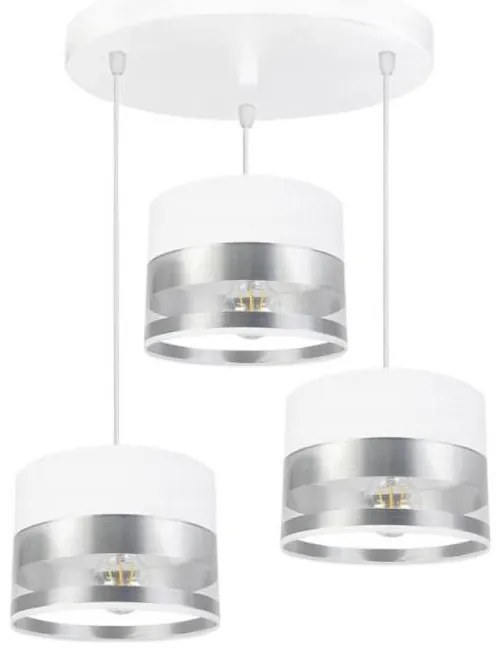 Belis Lustr na lanku MILO 3xE27/60W/230V stříbrná BE0457