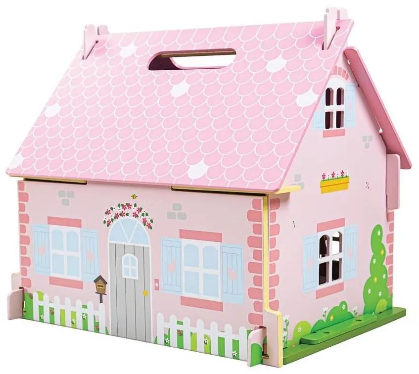 Bigjigs Toys Přenosný růžový s vybavením