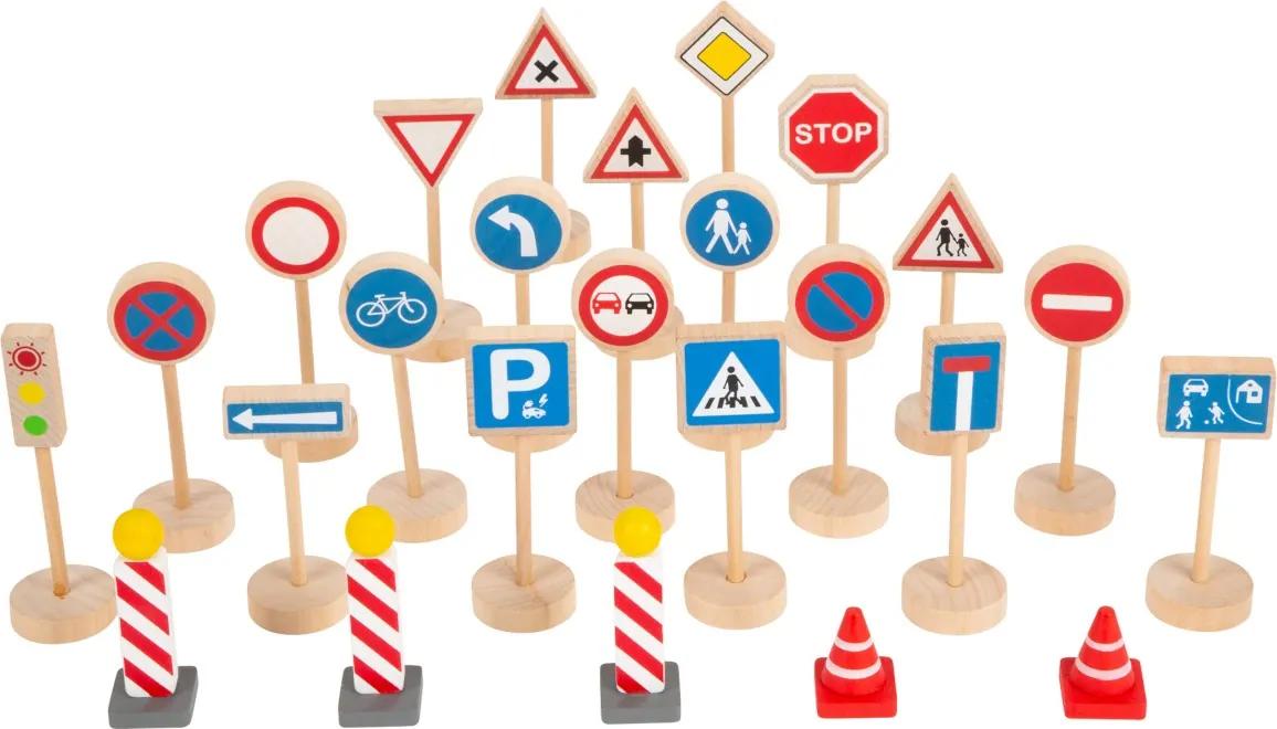 Sada dřevěných dopravních značek HILAR 25 ks vícebarevné